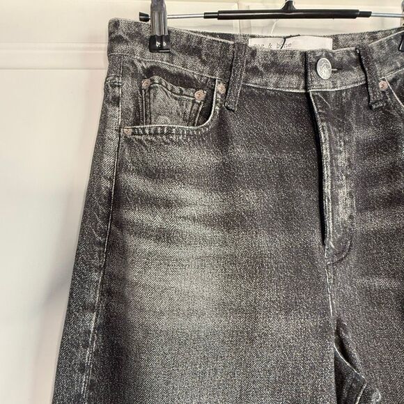 Rag + Bone Miramar Sofie High Waist Cotton Sweatpants Flaire “Jeans”/Washed Blac - Picture 6 of 16